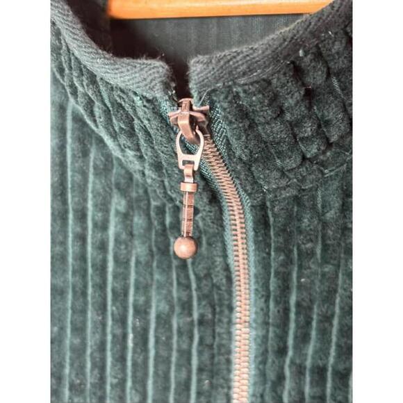 Vtg Woolrich Men's XL Forrest Green Corduroy Zip Vest w/ Pockets ( 1769) - Picture 4 of 6